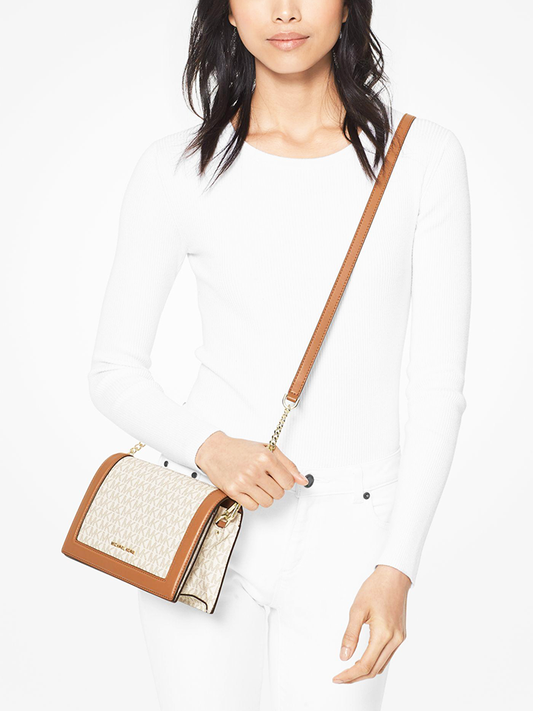 Michael Kors 32S2GJ6C7B Jet Set Large Logo Crossbody Bag Vanilla