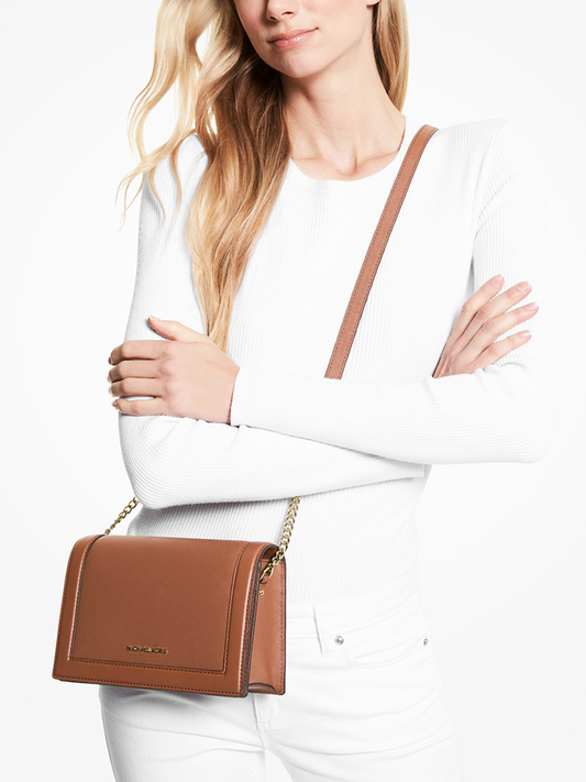Michael Kors 32S2GJ6C7L Jet Set Large Saffiano Leather Crossbody Bag Luggage