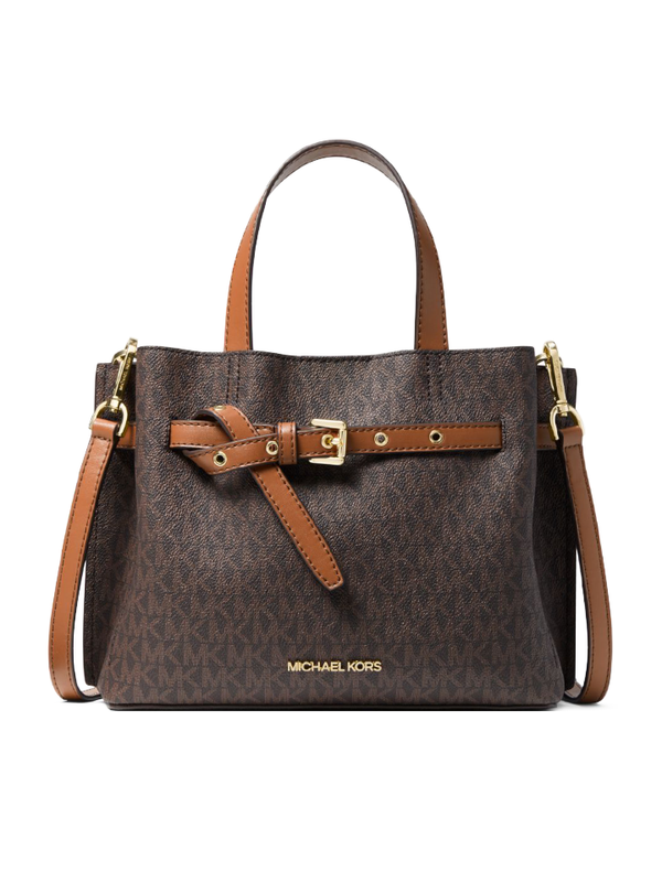 Michael Kors 35H0GU5S1B Emilia Small Logo Satchel Brown