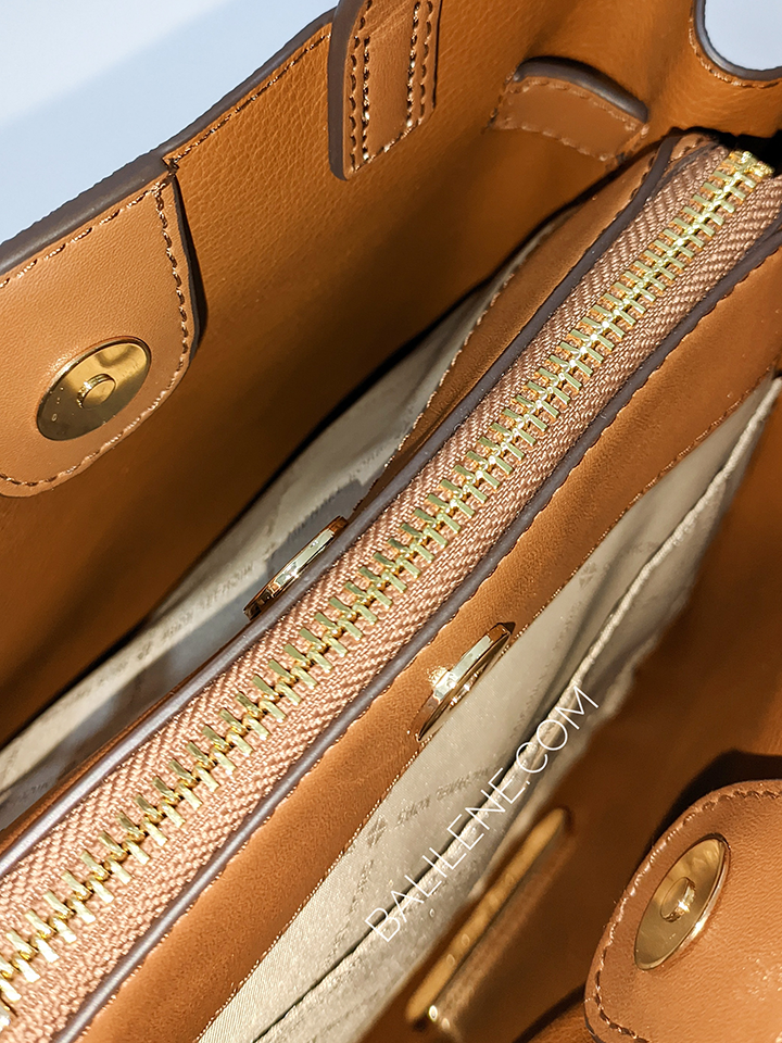 Michael Kors 35H0GU5S1B Emilia Small Logo Satchel Brown