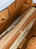 Michael Kors 35H0GU5S1B Emilia Small Logo Satchel Brown