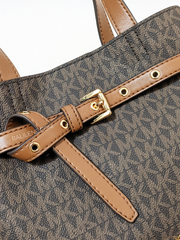 Michael Kors 35H0GU5S1B Emilia Small Logo Satchel Brown