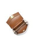 Michael Kors 35H0GXPC1V Lita Small Two-Tone Logo and Leather Crossbody Bag Vanilla