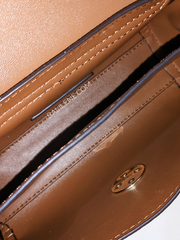 Michael Kors 35H0GXPC1V Lita Small Two-Tone Logo and Leather Crossbody Bag Vanilla