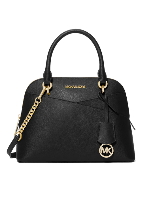 Michael Kors Jet Set Travel Medium Saffiano Leather Dome Satchel Black