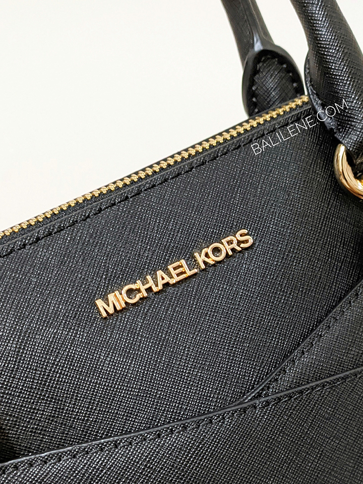 Michael Kors Jet Set Travel Medium Saffiano Leather Dome Satchel Black
