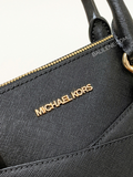 Michael Kors Jet Set Travel Medium Saffiano Leather Dome Satchel Black