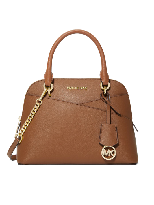 Michael Kors Jet Set Travel Medium Saffiano Leather Dome Satchel Luggage