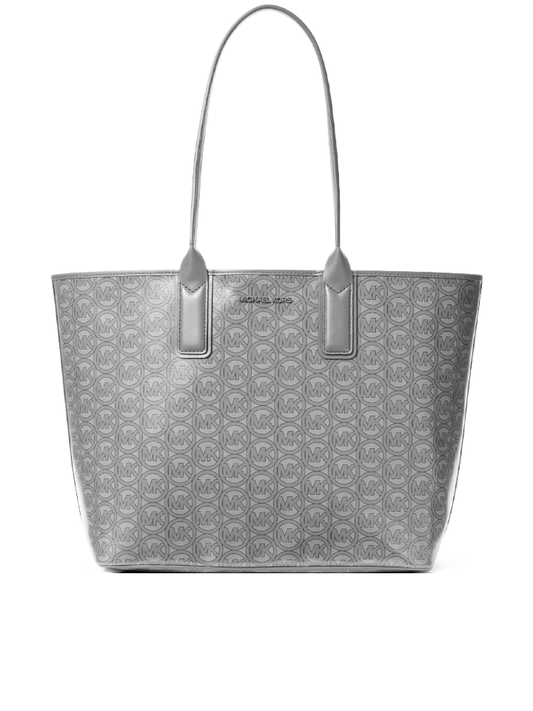 Michael Kors 35H1T2JT3C Jodie Large Logo Jacquard Tote Bag Pearl Gray