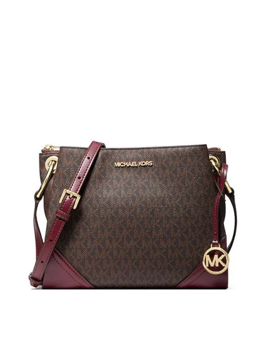Michael Kors 35H9GNIC9B Nicole Large Logo Crossbody Bag Merlot