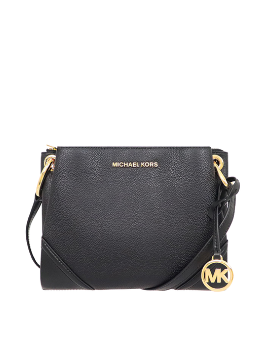 Michael Kors 35H9GNIC9L Nicole Triple Compartment Crossbody Leather Black