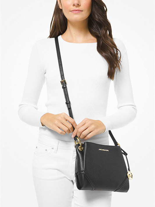 Michael Kors 35H9GNIC9L Nicole Triple Compartment Crossbody Leather Black