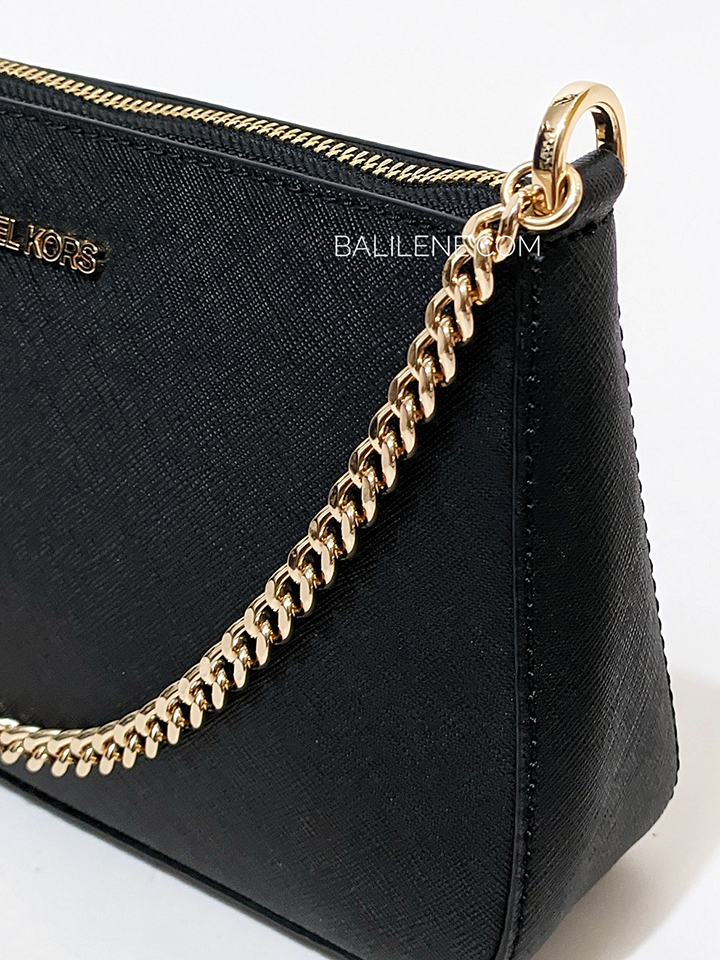 Michael Kors 35S0GTVU6L Jet Set Medium Saffiano Leather Crossbody Bag Black