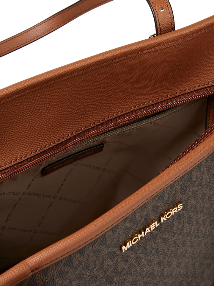 Michael Kors 35S0STVT4V Jet Set Travel XL Top Zip Shoulder Tote Bag Brown