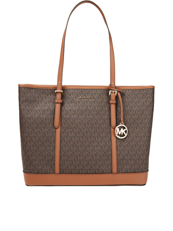 Michael Kors 35S0STVT4V Jet Set Travel XL Top Zip Shoulder Tote Bag Brown