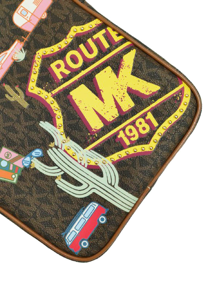 Michael Kors 35S1G3DC8B Desert Road Trip Jet Set Medium Brown Multi