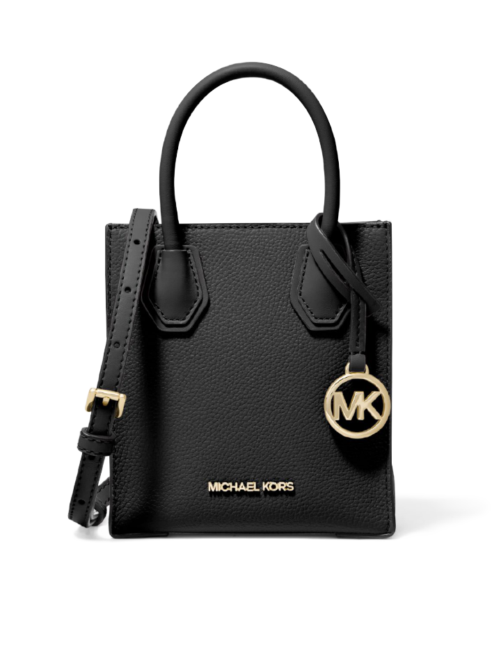 Michael Kors 35S1GM9T0L Mercer Extra-Small Pebbled Leather Crossbody Bag Black