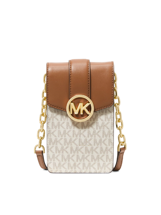 Michael Kors Carmen Small Logo Smartphone Crossbody Bag Vanilla