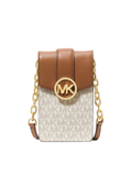 Michael Kors Carmen Small Logo Smartphone Crossbody Bag Vanilla