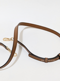 Michael Kors Carmen Medium Logo and Faux Leather Belted Satchel Brown
