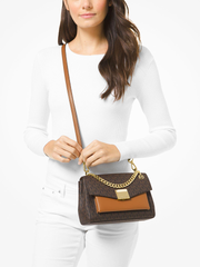 Michael Kors Lita Medium Leather Crossbody Bag Brown