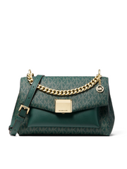 Michael Kors Lita Medium Leather Crossbody Bag Green Multi