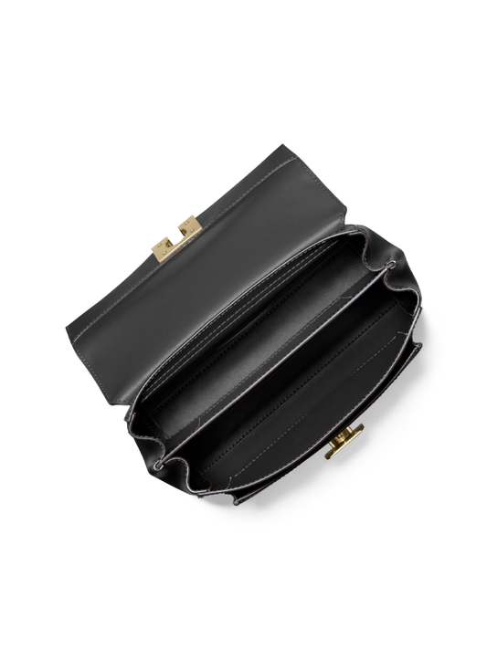 Michael Kors 35T0GXPL2O Lita Medium Leather Crossbody Bag Black