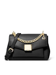 Michael Kors 35T0GXPL2O Lita Medium Leather Crossbody Bag Black