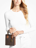 Michael Kors 35T1GM9C0I Mercer Extra-Small Logo And Leather Crossbody Bag Brown