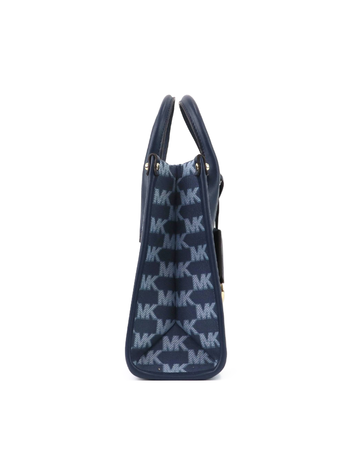Michael Kors 35T2G7ZC5J Mirella Small Logo Jacquard Crossbody Bag Navy Multi