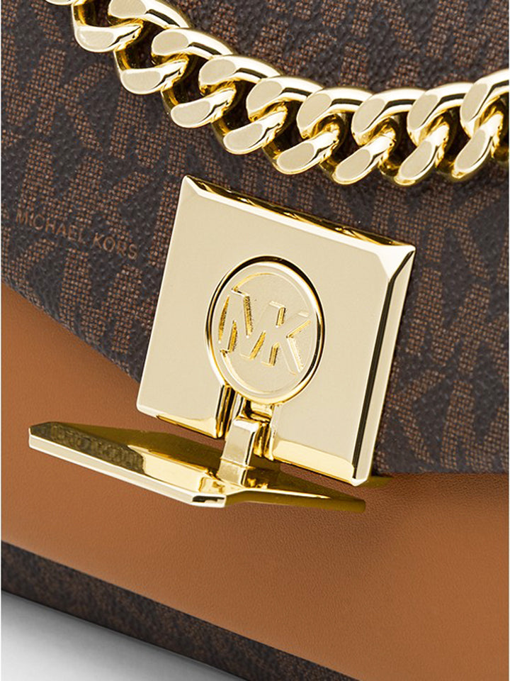 Michael Kors Lita Medium Leather Crossbody Bag Brown