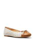 Michael Kors 40F0MLFPAB Melody Logo and Leather Ballet Flat Vanilla