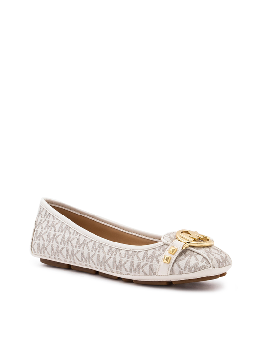Michael Kors Fulton Moc Mini Mk Logo Pyramid Vanilla
