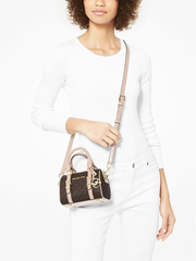 Michael Kors Bedford Legacy Extra-Small Logo Duffle Crossbody Bag Brown/Soft Pink