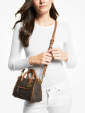 Michael-Kors-Carine-Extra-Small-Logo-Satchel-Brown-Balilene-onmodel