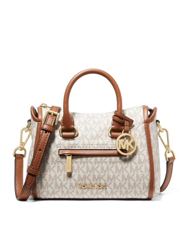 Michael Kors Carine Extra Small Logo Satchel Crossbody Cream Multi Balilene