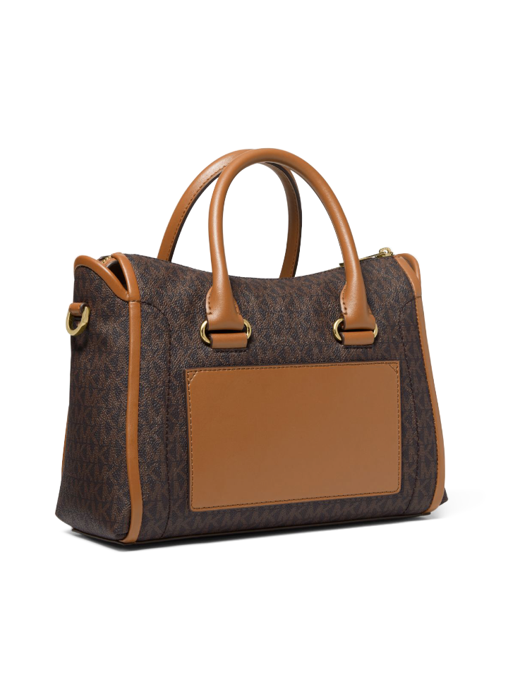 Michael Kors Carine Medium Logo Satchel Brown