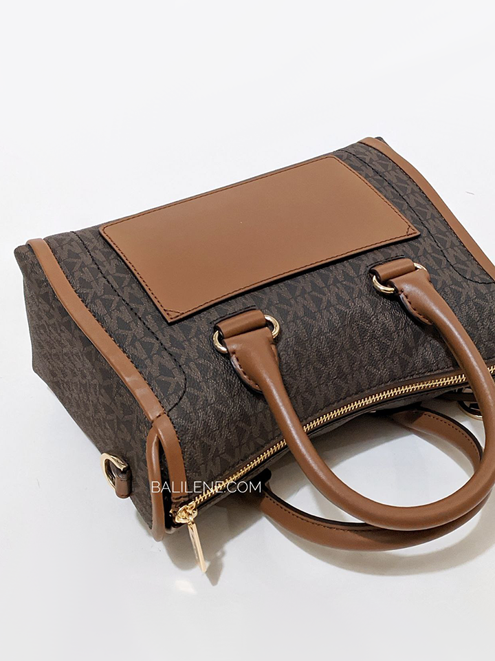 Michael Kors Carine Medium Logo Satchel Brown