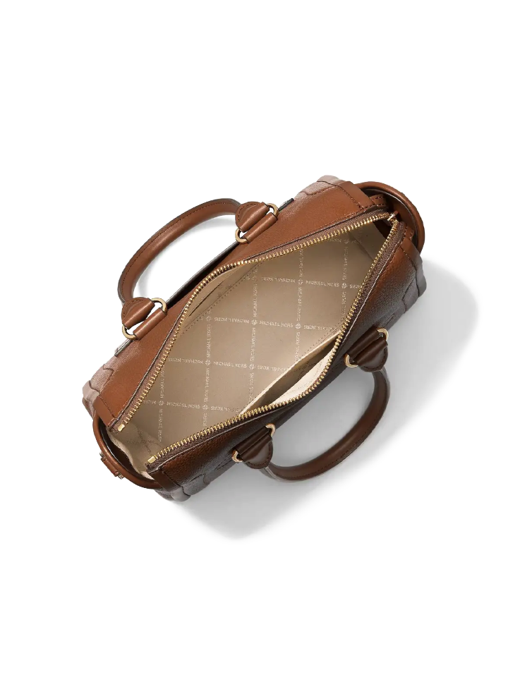 Michael Kors Carine Medium Pebbled Leather Satchel Bag Luggage