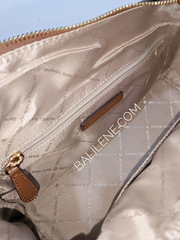 Michael Kors Carine Medium Pebbled Leather Satchel Bag Luggage