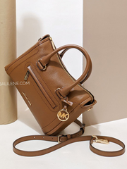 Michael Kors Carine Medium Pebbled Leather Satchel Bag Luggage