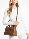 Michael Kors Carine Medium Pebbled Leather Satchel Bag Luggage