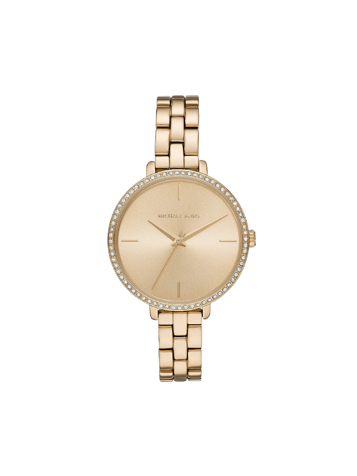 Michael-Kors-Charley-Three-Hand-Gold-Tone-Watch-Balilene-depan