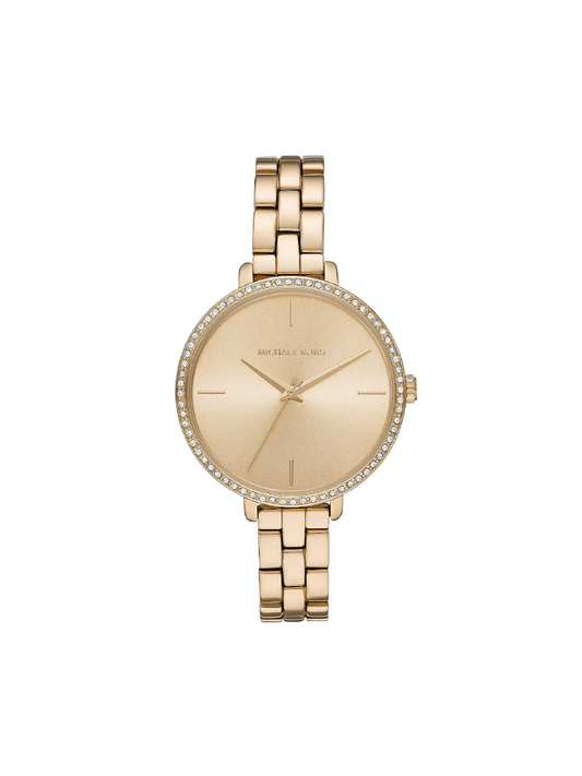 Michael-Kors-Charley-Three-Hand-Gold-Tone-Watch-Balilene-depan