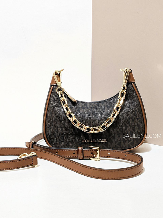 Michael-Kors-Cora-Mini-Zip-Pouchette-Brown-Balilene-detail-depan