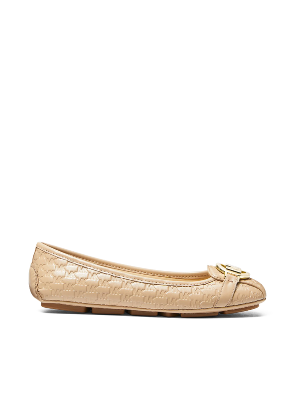 Michael Kors Fulton Logo Embossed Faux Leather Moccasin Camel â Balilene