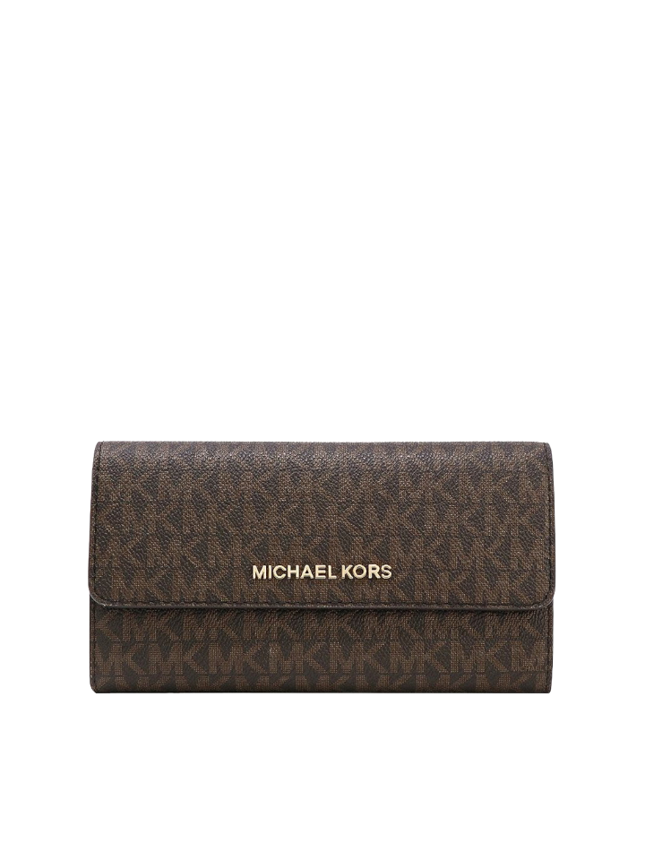 Michael Kors Jet Set Travel Large Trifold Wallet Brown – Balilene