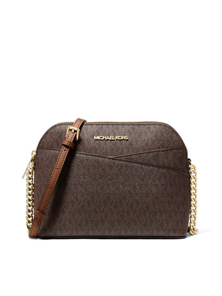 Michael-Kors-Jet-Set-Travel-Medium-Logo-Dome-Crossbody-Bag-Brown-Balilene-depan