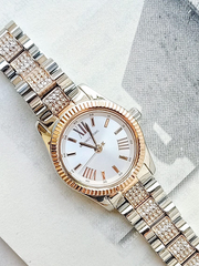 Michael Kors MK3876 Petite Lexington Pave Two-Tone Watch