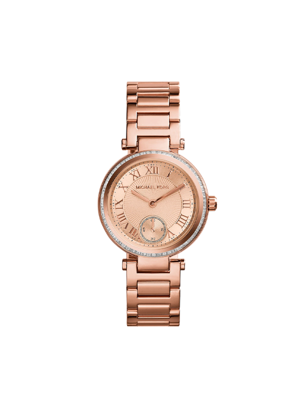 Michael kors mini portia discount rose gold ladies watch